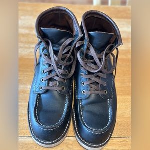 Red Wing Heritage Moc Toe Boots Black 8849 6” size 8 D